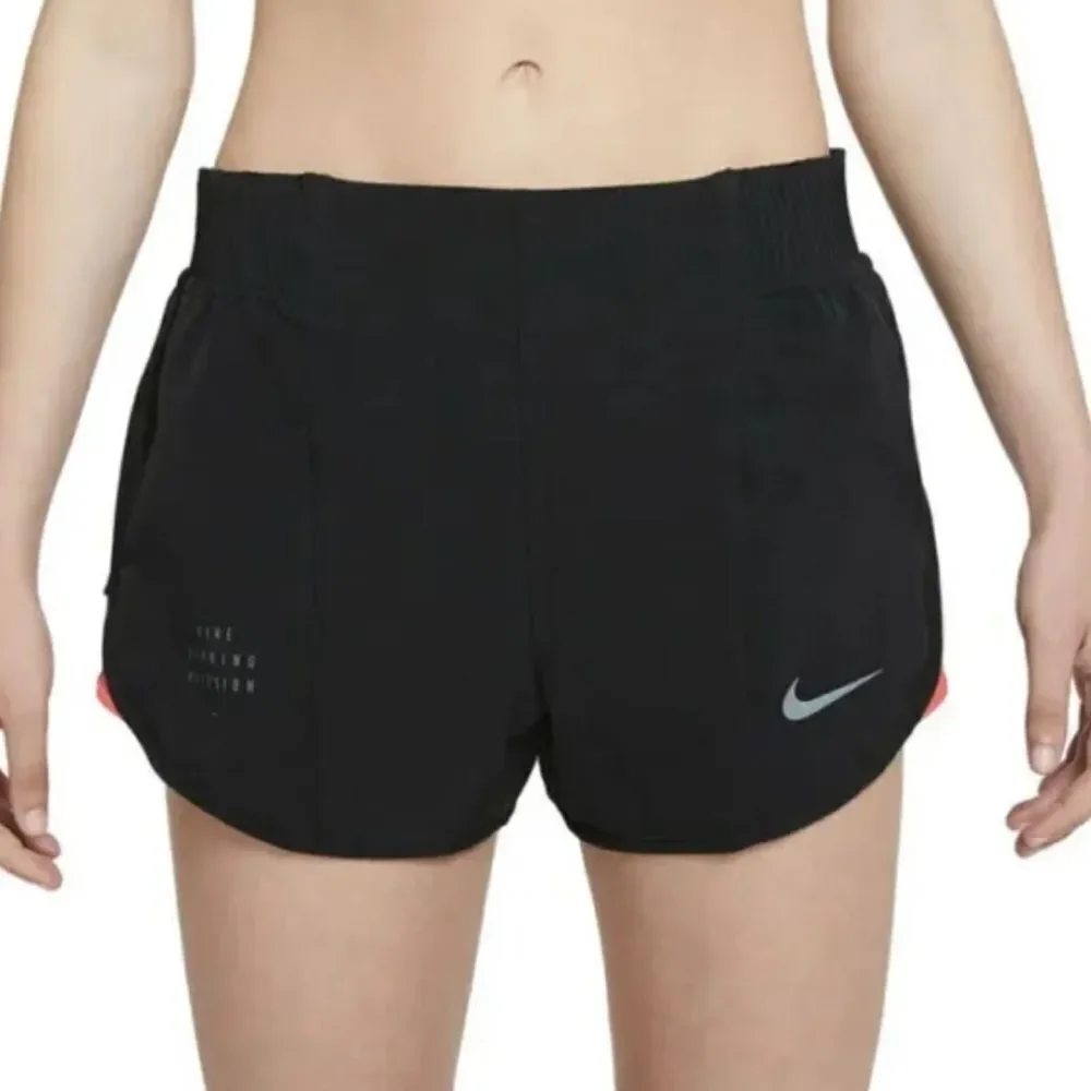 Nike Womens Dri Fit Running Division Tempo Luxe Black Athletic Short